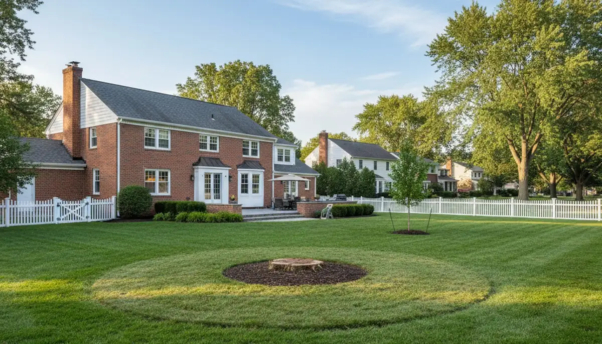 Clean yard after professional stump grinding and tree removal in Highland Park, IL