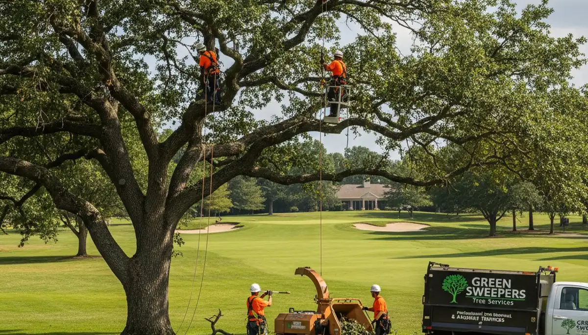 Professional tree removal service in Highland Park IL safely cutting and clearing large residential trees