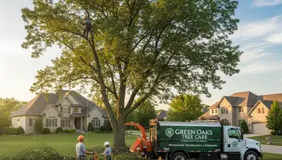 Professional tree removal service in Highland Park IL safely clearing large oak branches